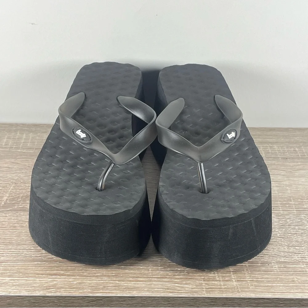 Y2K Body by Tracy Platform Flip Flops Wedge Thong Sandals - Size 9 - Picture 2 of 5